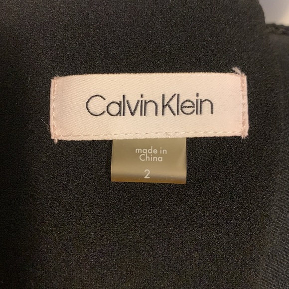 Calvin Klein Rhinestone-Embellished Zippered back Sheath Black Size 2 NWT #D21 - Picture 10 of 13